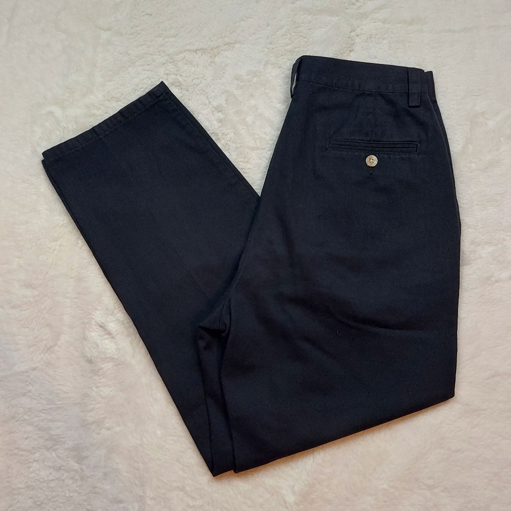 Eddie Bauer Vintage Style High Rise Pleated Classic Fit Black Pants 10P